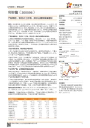 产能释放、凯亚化工并表，推动业绩持续高增长