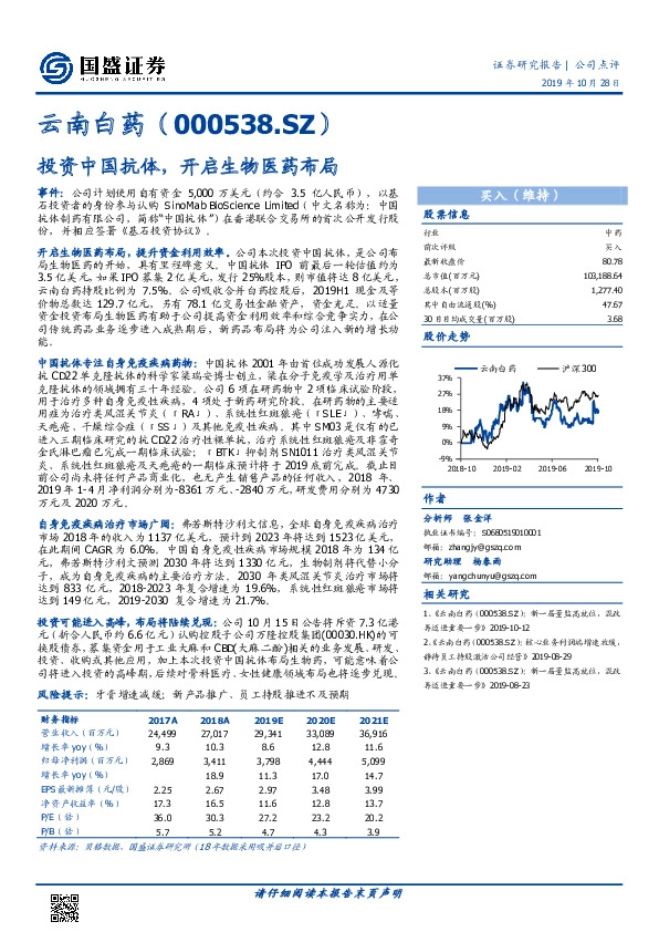 投资中国抗体，开启生物医药布局