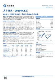 Q3收入利润增长回暖，等待个检战略开花结果