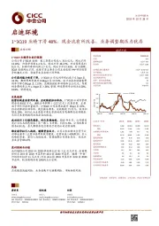 1~3Q19业绩下滑48%，现金流有所改善，业务调整期压力犹存