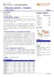 格林美三季报点评：三季度实现收入稳定增长，利润高增长