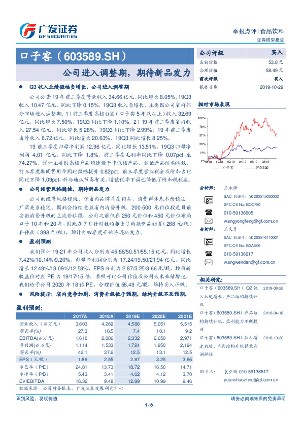 公司进入调整期，期待新品发力