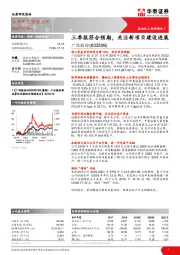 三季报符合预期，关注新项目建设进展