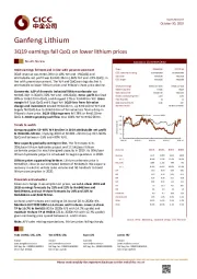 3Q19 earnings fall QoQ on lower lithium prices