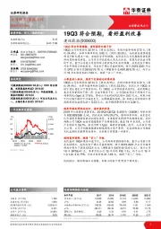 19Q3符合预期，看好盈利改善