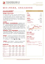 Q3收入增长提速，定制龙头强者恒强