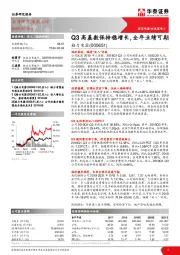 Q3高基数保持稳增长,全年业绩可期