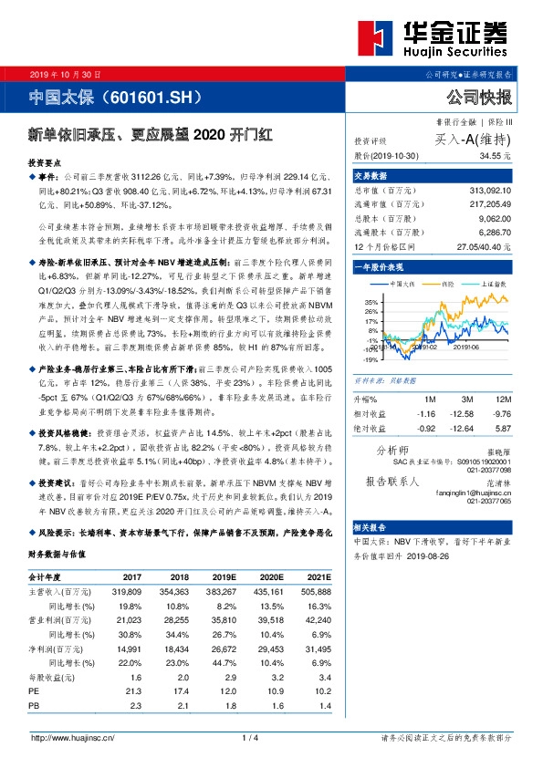 新单依旧承压、更应展望2020开门红