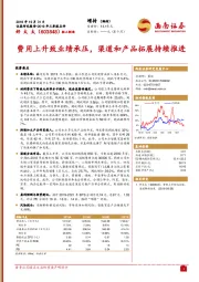 费用上升致业绩承压，渠道和产品拓展持续推进