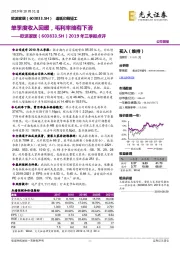 2019年三季报点评：单季度收入回暖，毛利率略有下滑