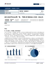 重大事件快评：国内优质耳机品牌厂商，TWS有望推动公司新一轮成长