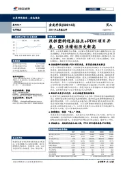 2019年三季报点评：改性塑料迎来拐点+PDH项目并表，Q3业绩创历史新高