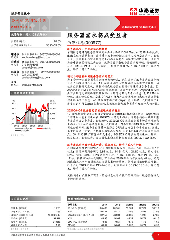 服务器需求拐点受益