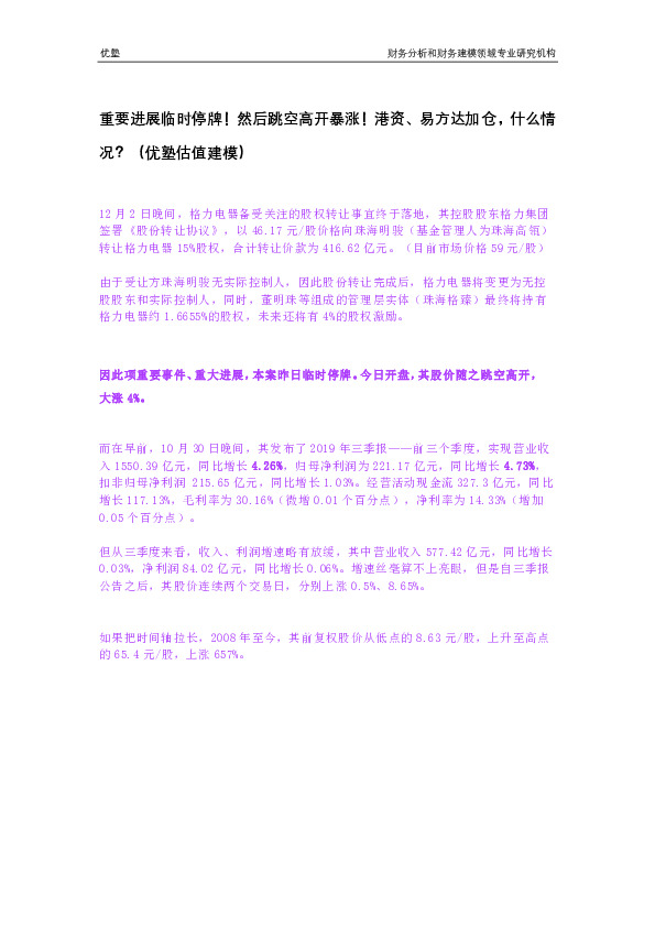 重要进展临时停牌！然后跳空高开暴涨！港资、易方达加仓，什么情况？