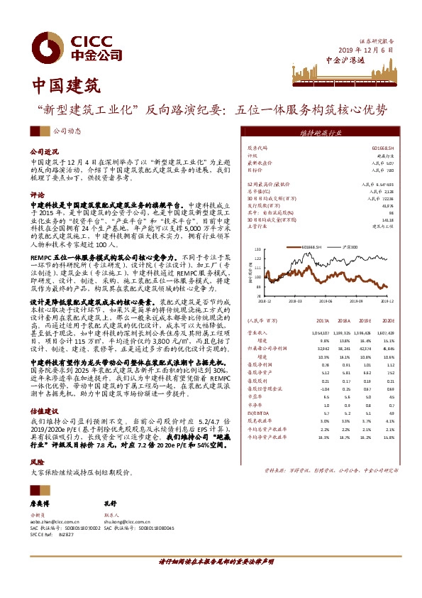 “新型建筑工业化”反向路演纪要：五位一体服务构筑核心优势