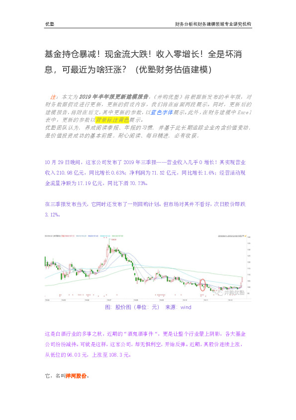 基金持仓暴减！现金流大跌！收入零增长！全是坏消息，可最近为啥狂涨？（优塾财务估值建模）