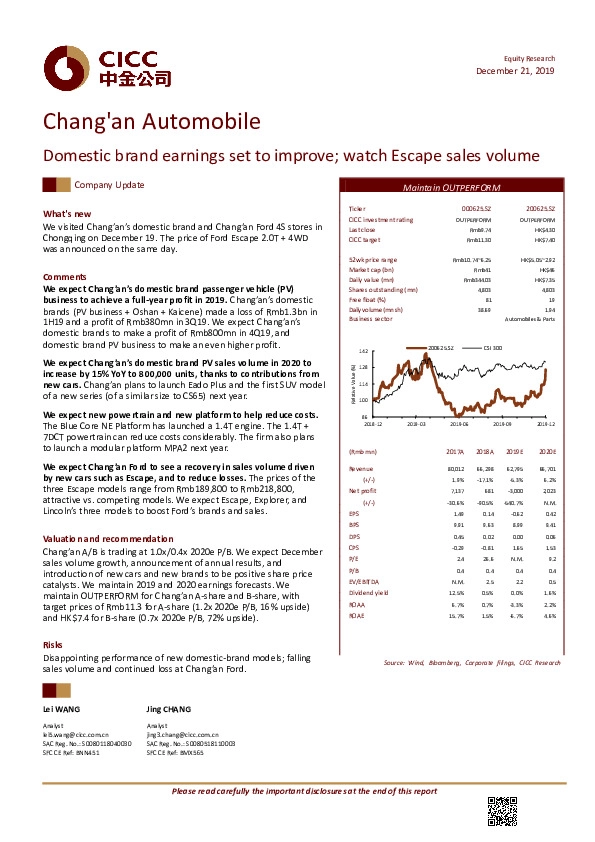 Domestic brand earnings set to improve; watch Escape sales volume