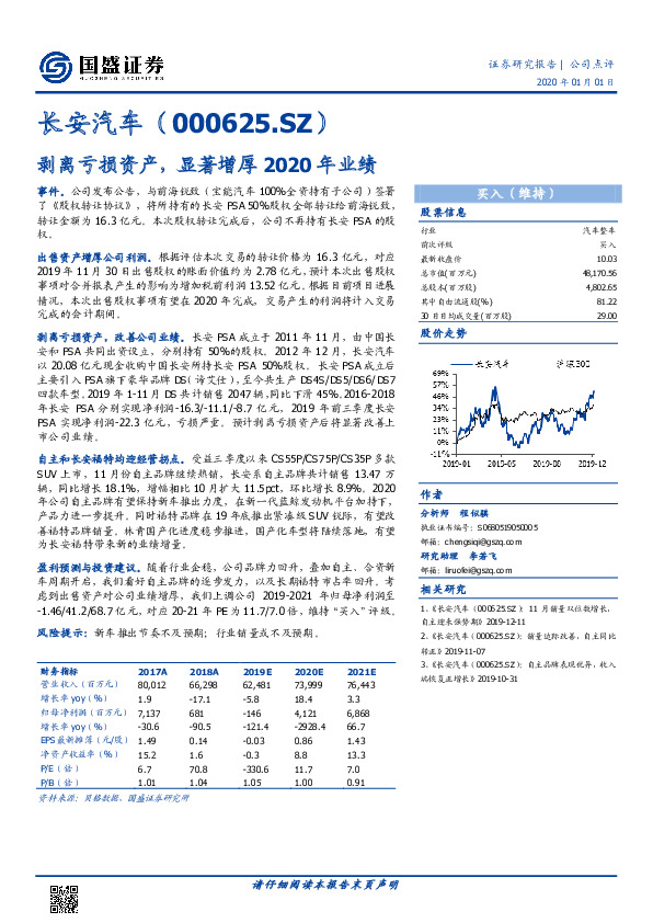 剥离亏损资产，显著增厚2020年业绩