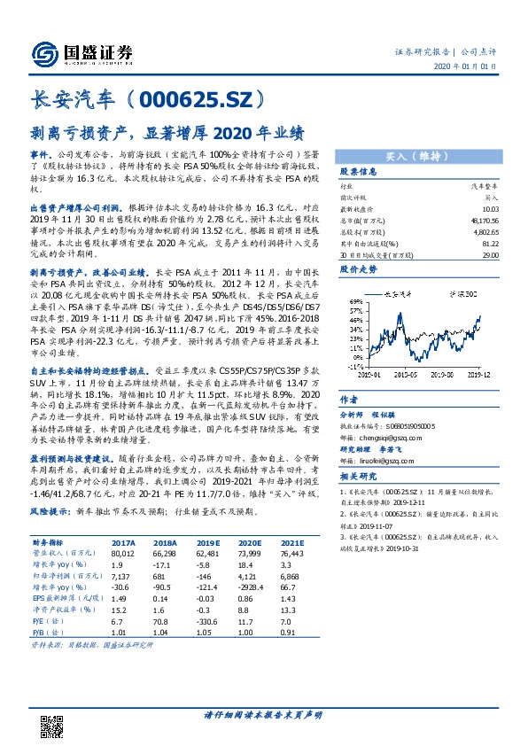 剥离亏损资产，显著增厚2020年业绩
