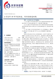 公司发布19年年报预告，利润端略超预期