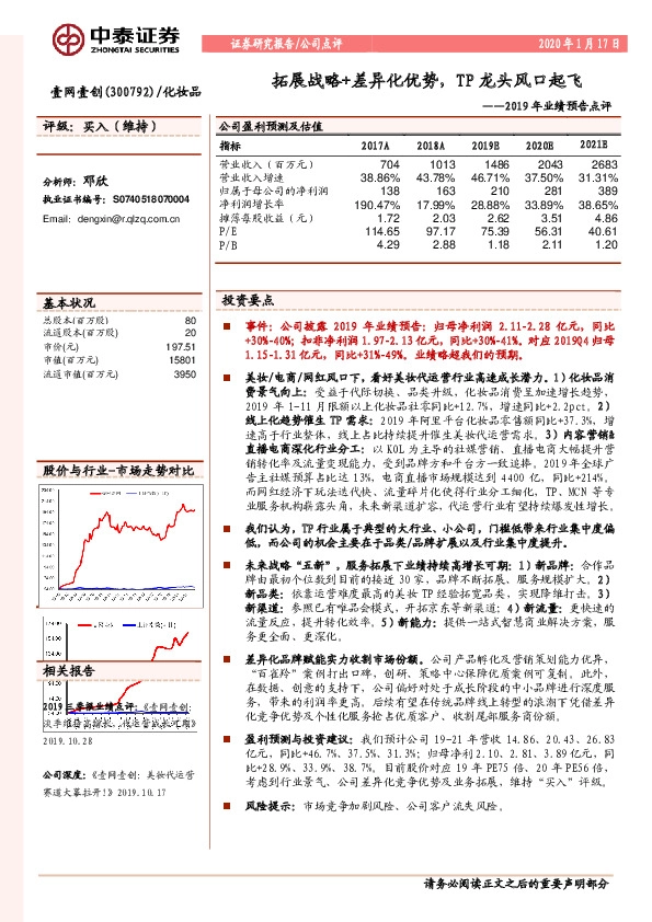 2019年业绩预告点评：拓展战略+差异化优势，TP龙头风口起飞