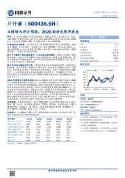 业绩增长符合预期，2020期待发展再提速