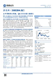 全年预增符合预期，Q4扣非业绩大幅增长