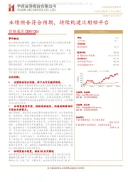 业绩预告符合预期，持续构建泛射频平台