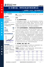年报业绩预告点评：Q4业绩改善，特斯拉配套有望成增长点