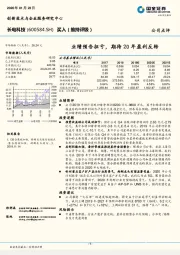 业绩预告扭亏，期待20年盈利反转