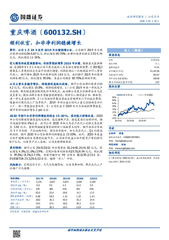 顺利收官，扣非净利润稳健增长
