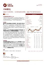 2019年业绩预告：利润增速略超预期，2020年有望保持高成长