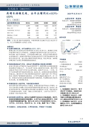 高增长持续兑现，全年业绩同比+113%-133%