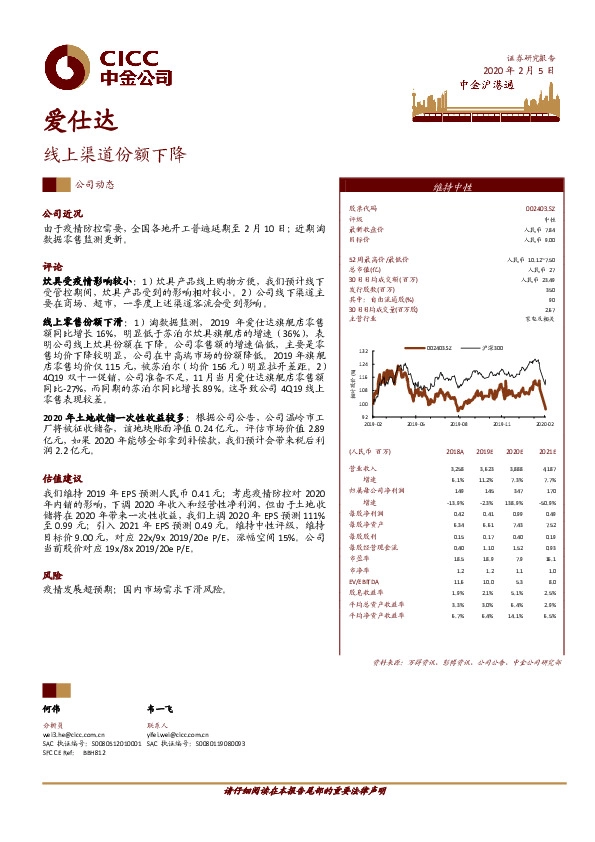 线上渠道份额下降