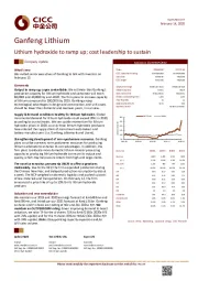 Lithium hydroxide to ramp up; cost leadership to sustain