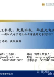 TCL科技:聚焦面板,华星光电效率之王