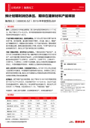 2019年年报预告点评：预计短期利润仍承压，期待在建新材料产能释放