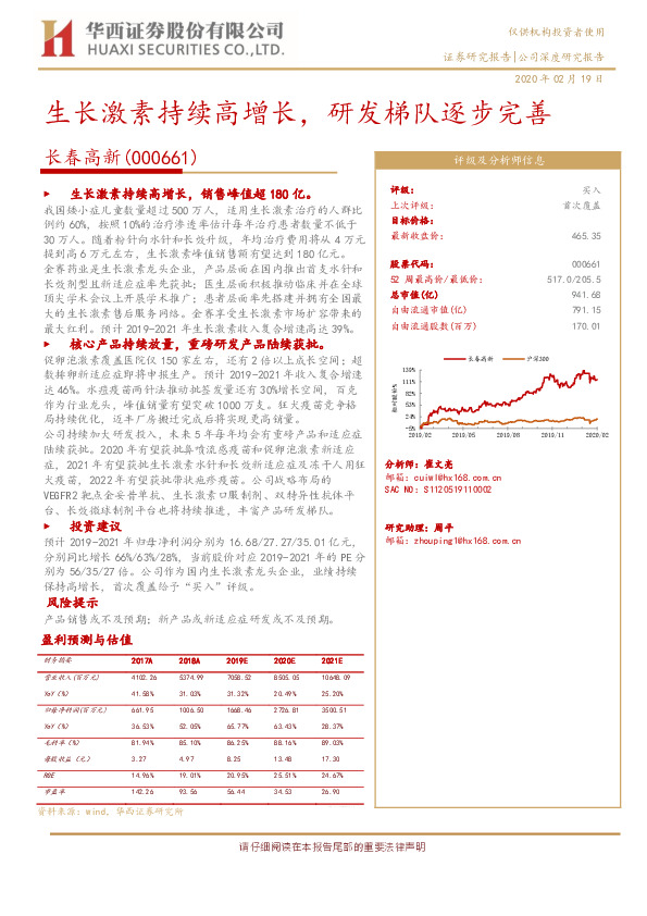 生长激素持续高增长，研发梯队逐步完善
