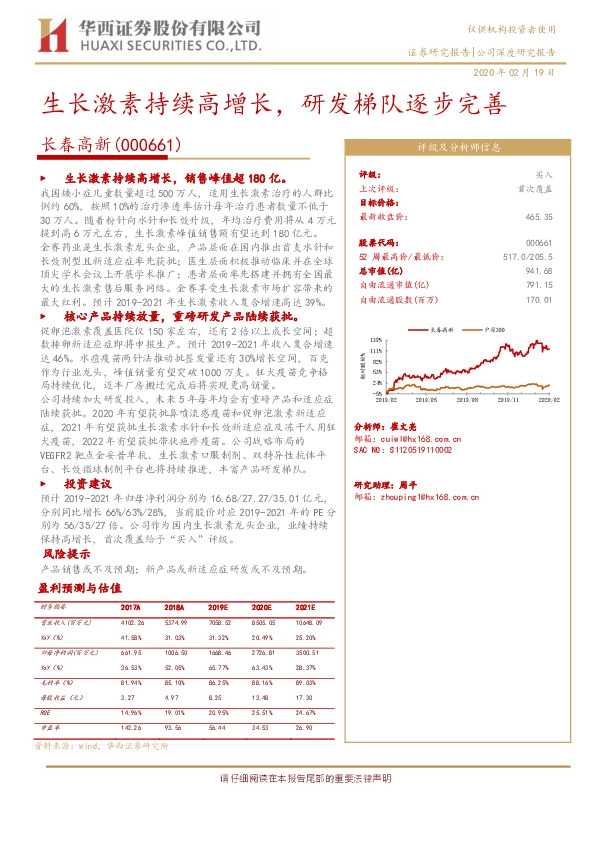 生长激素持续高增长，研发梯队逐步完善
