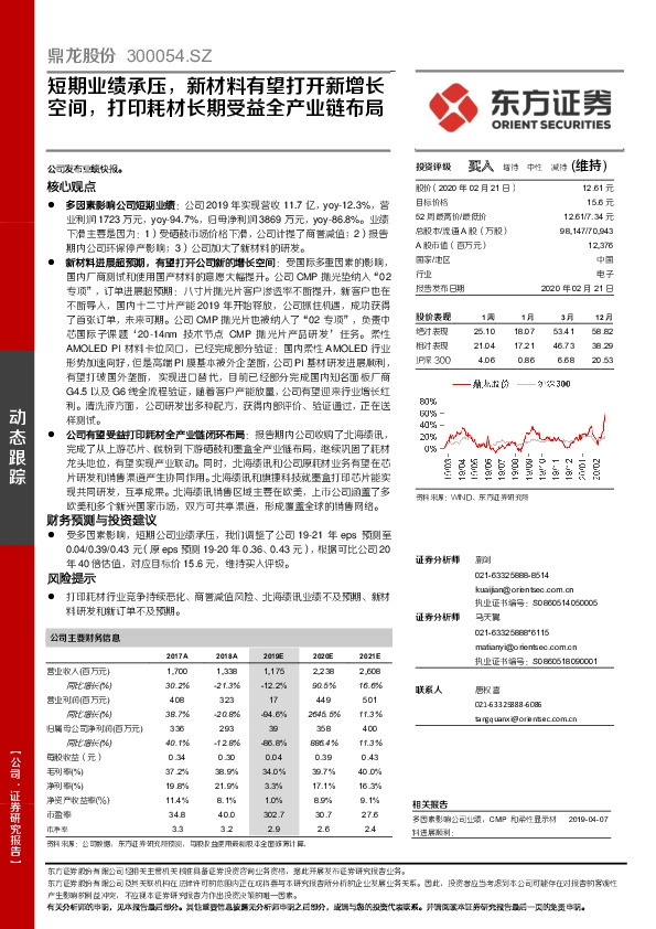短期业绩承压，新材料有望打开新增长空间，打印耗材长期受益全产业链布局