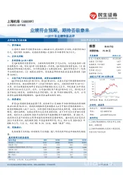 2019年业绩快报点评：业绩符合预期，期待否极泰来