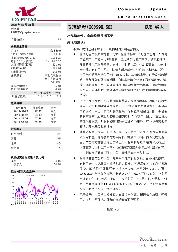 小包装热销，全年经营目标不变