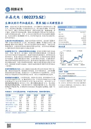 生物识别今年加速成长，聚焦5G以及新型显示