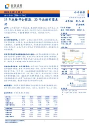 19年业绩符合预期，20年业绩有望更好