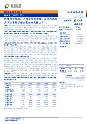 业绩符合预期，多项目陆续推进；关注突发公共卫生事件下维生素价格大幅上行