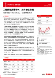 业绩快报点评:工程渠道高速增长,龙头地位稳固