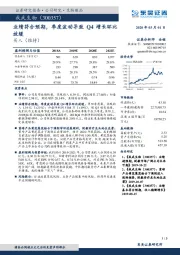 业绩符合预期，季度波动导致Q4增长环比放缓