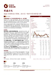 4Q19业绩略低于预期；浙石化一期开始贡献增量业绩