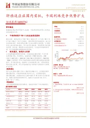 肝癌适应症国内首批，卡瑞利珠竞争优势扩大