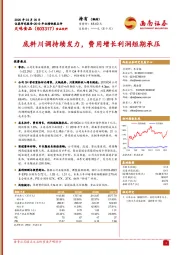 2019年业绩快报点评：底料川调持续发力，费用增长利润短期承压